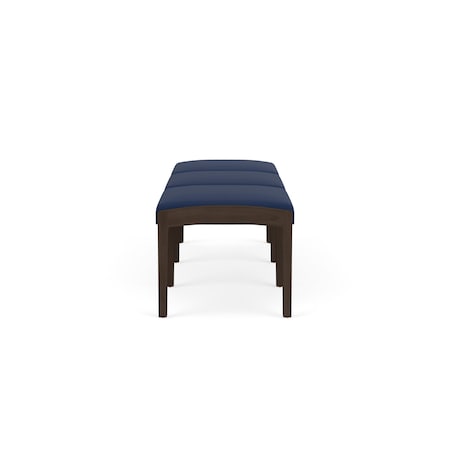 Lesro Lenox Wood 3 Seat Bench Wood Frame, Mocha, MD Ink Upholstery LW3001